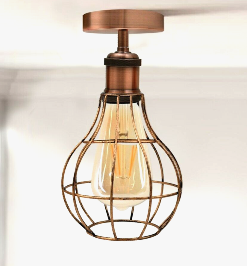 Vintage Industrial Flush Mount Ceiling Lamp Fittings~3666