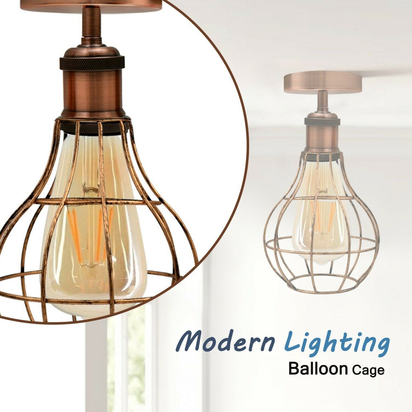 Vintage Industrial Flush Mount Ceiling Lamp Fittings~3666