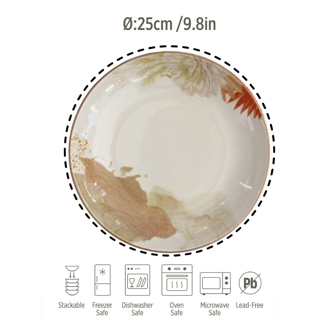 Porcelain Pasta Bowl - Rochelle, Bloom - 25cm Diameter