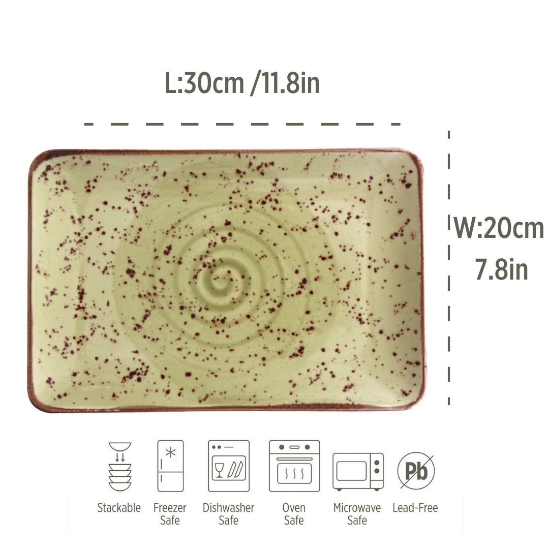Porcelain Serving Plate - Fairlie, Sandstone - 30x22cm