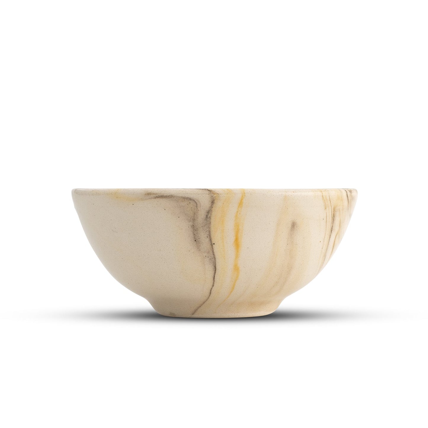 Ceramic Dip Bowl - Colonsay | Mocha, Yellow Marble - 8cm x 5cm Depth