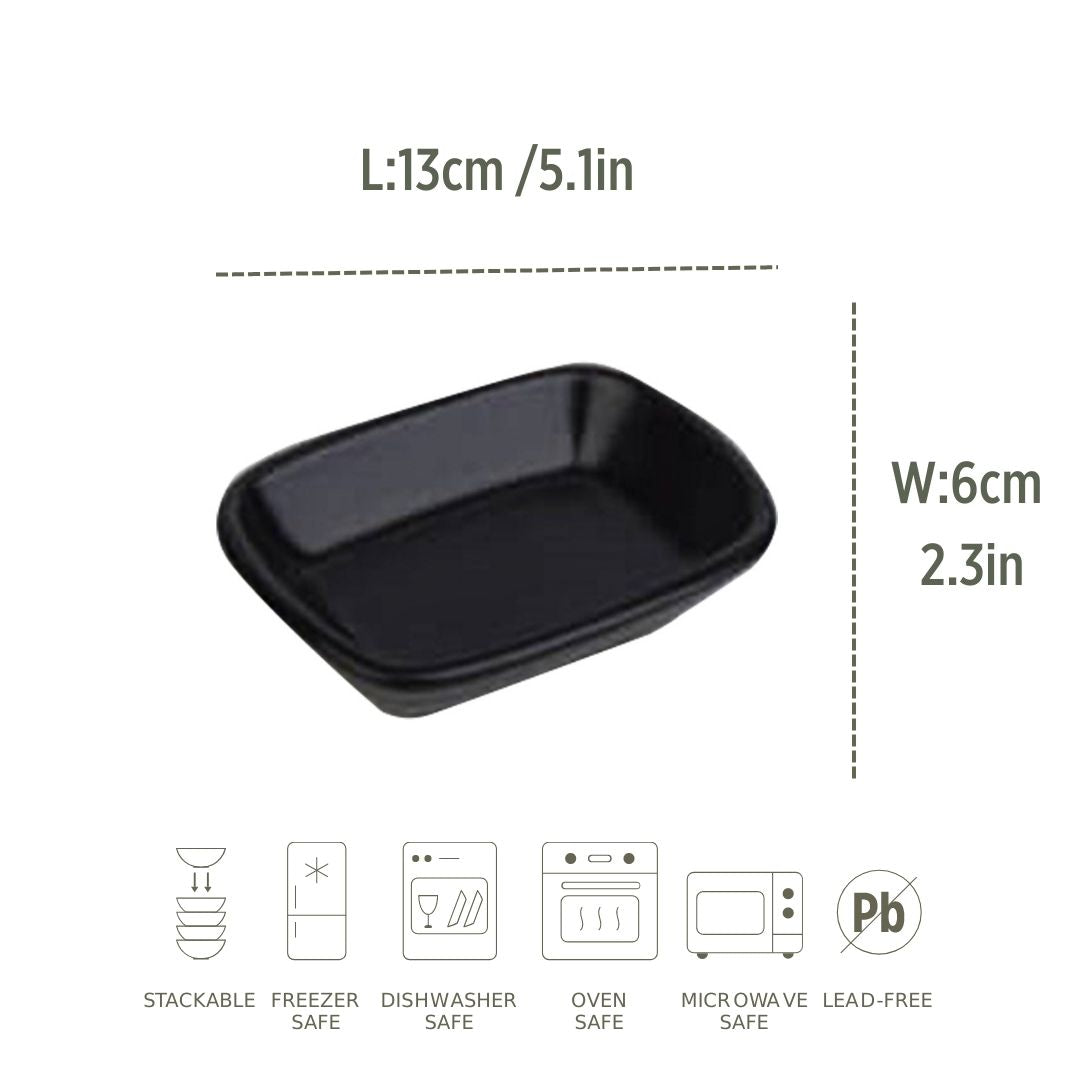 Ceramic Snack Dish – Portland, Matte Black – 13x6cm