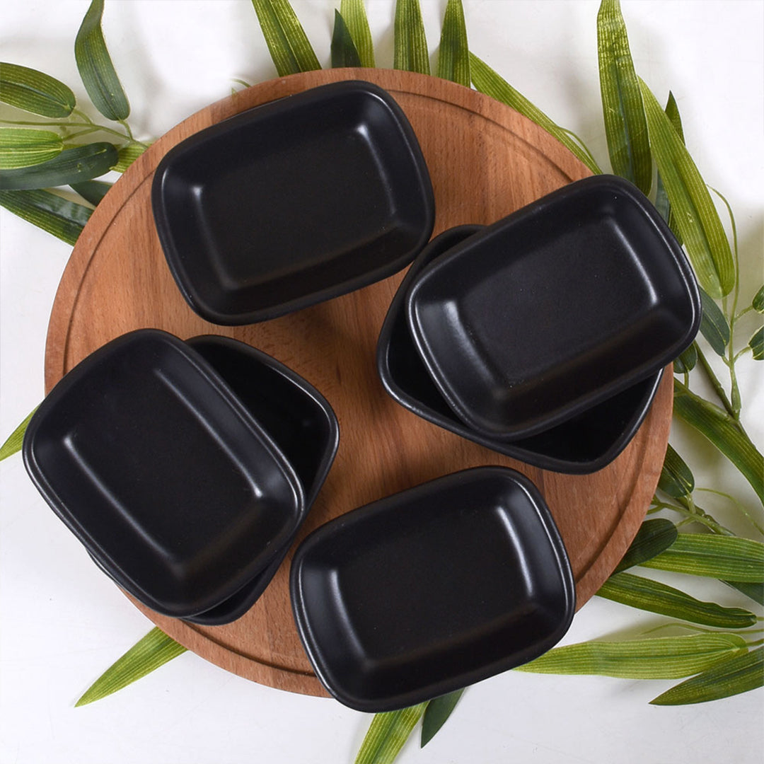 Ceramic Snack Dish – Portland, Matte Black – 13x6cm