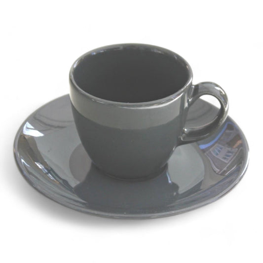Espresso Cup & Saucer Set – Portland, Graphite Grey – 6cm