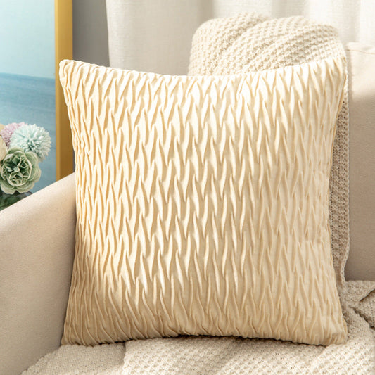 Scissors Pattern Velvet Cushion Covers 45X45CM - Cream Colour