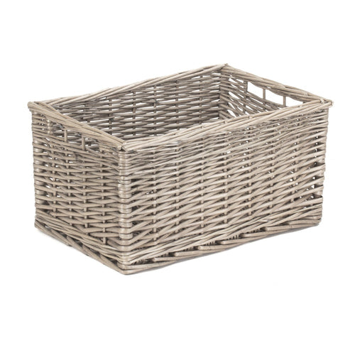 Antique Wash Unlined Wicker Storage Basket