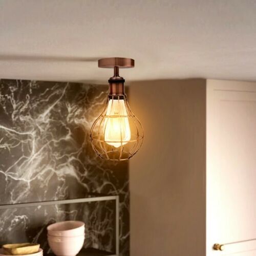 Vintage Industrial Flush Mount Ceiling Lamp Fittings~3666