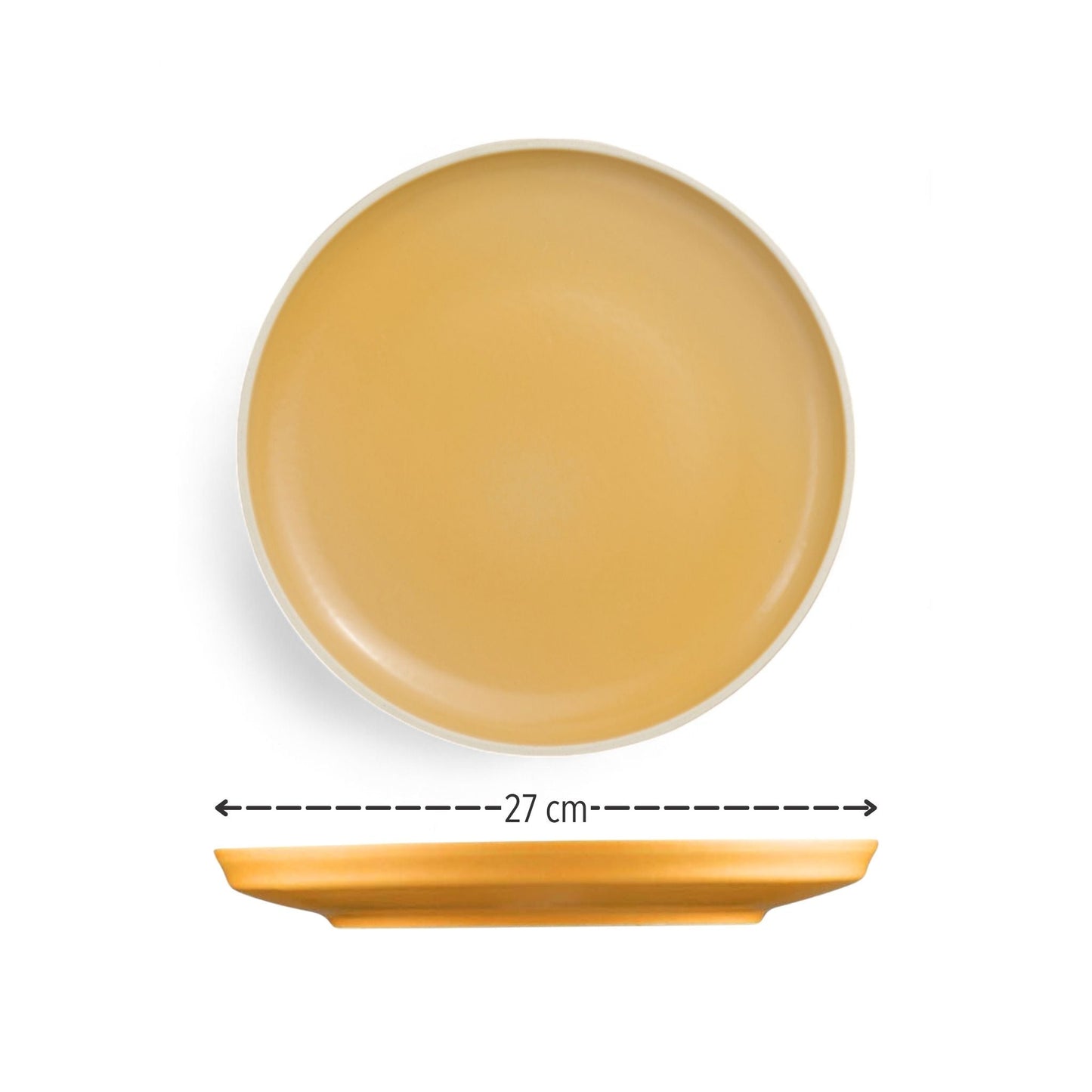 Porcelain Dinner Plate - Sanday Series, Yellow - 27cm Diameter