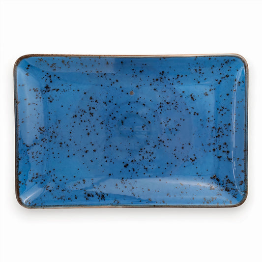Porcelain Serving Plate - Fairlie Series, Blue - 30x20cm