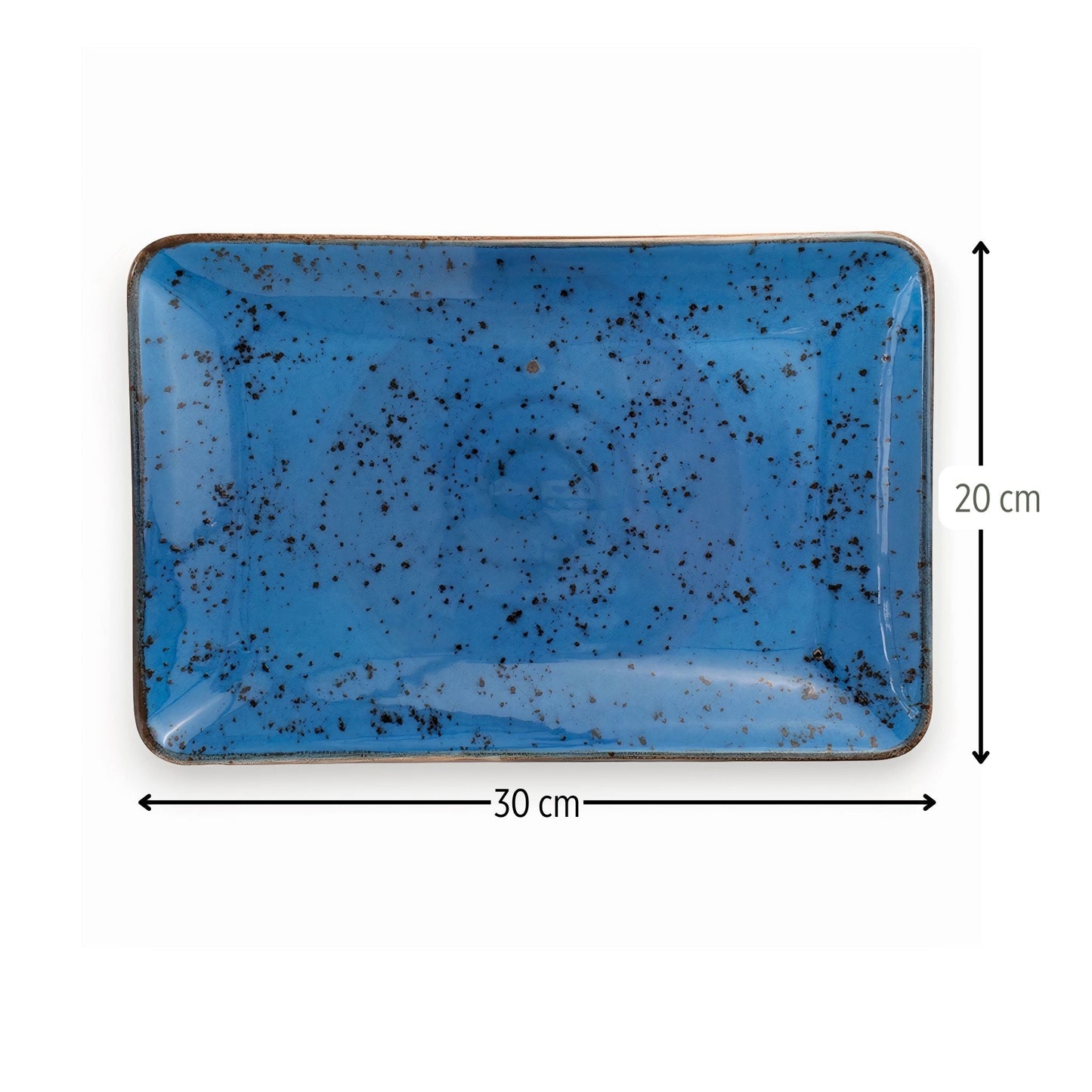 Porcelain Serving Plate - Fairlie Series, Blue - 30x20cm