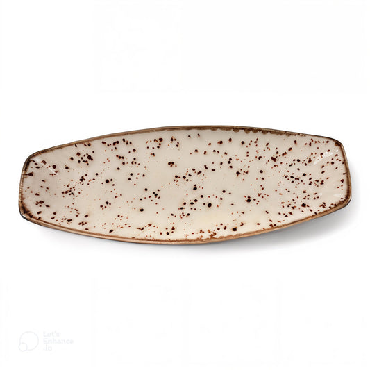 Porcelain Appetiser Plate - Fairlie, Sandstone - 28x15cm