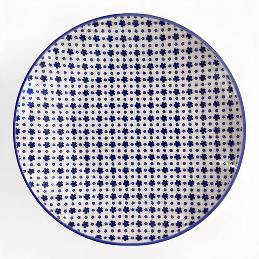 Porcelain Pasta Bowl - Rochelle, Navy Blossom - 21cm Diameter