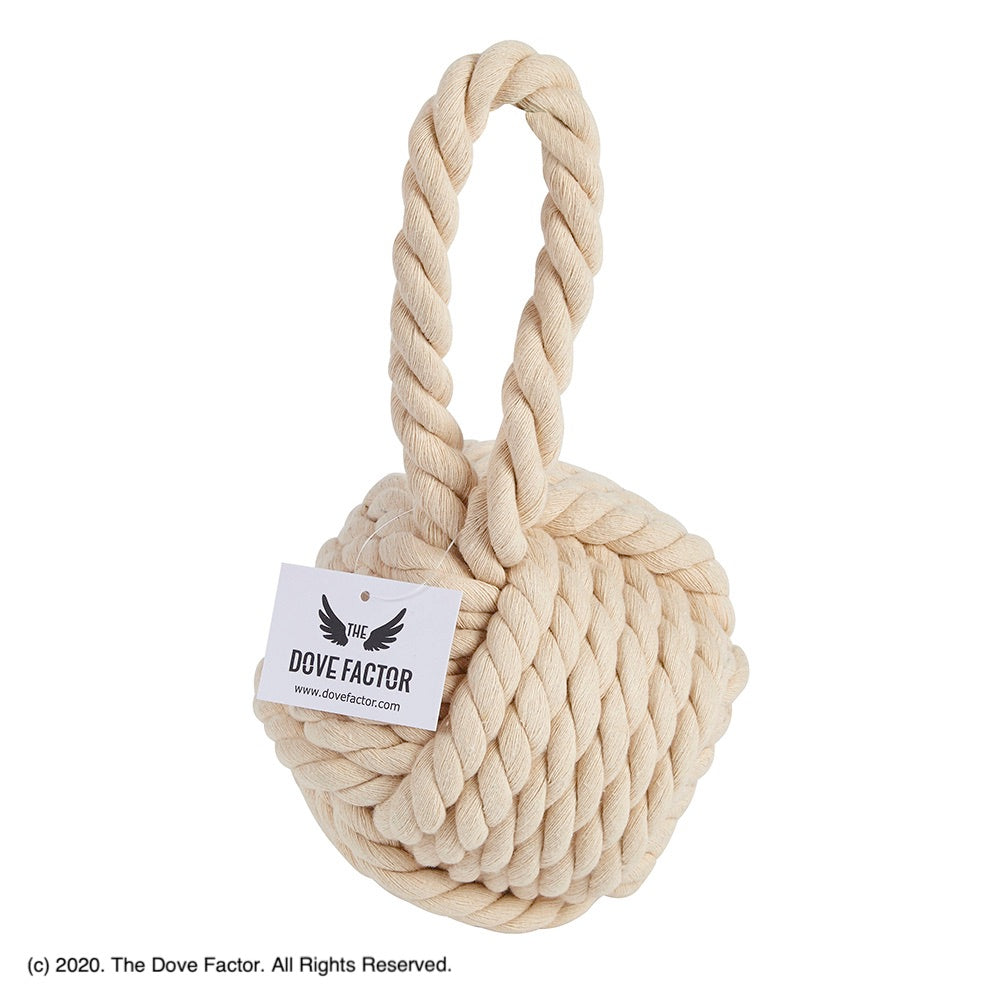 Nautical Rope Knot Fabric Door Stop - Off White/Tan/Cream/Egg Shell