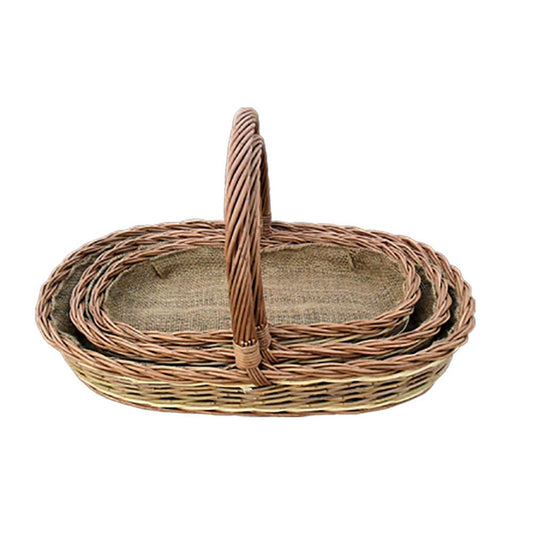 Set of 3 Holker Lined Wicker Garden Trugs